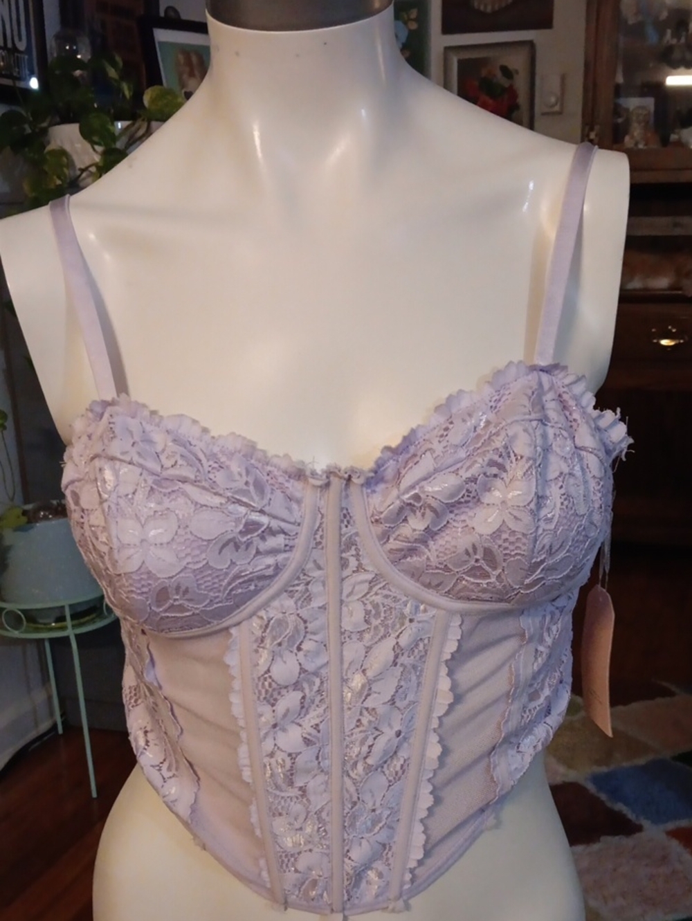 Lavendar Lace Bustier Bra/top